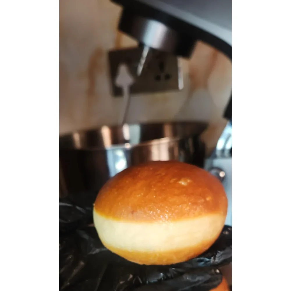 Back view of milky doughnut