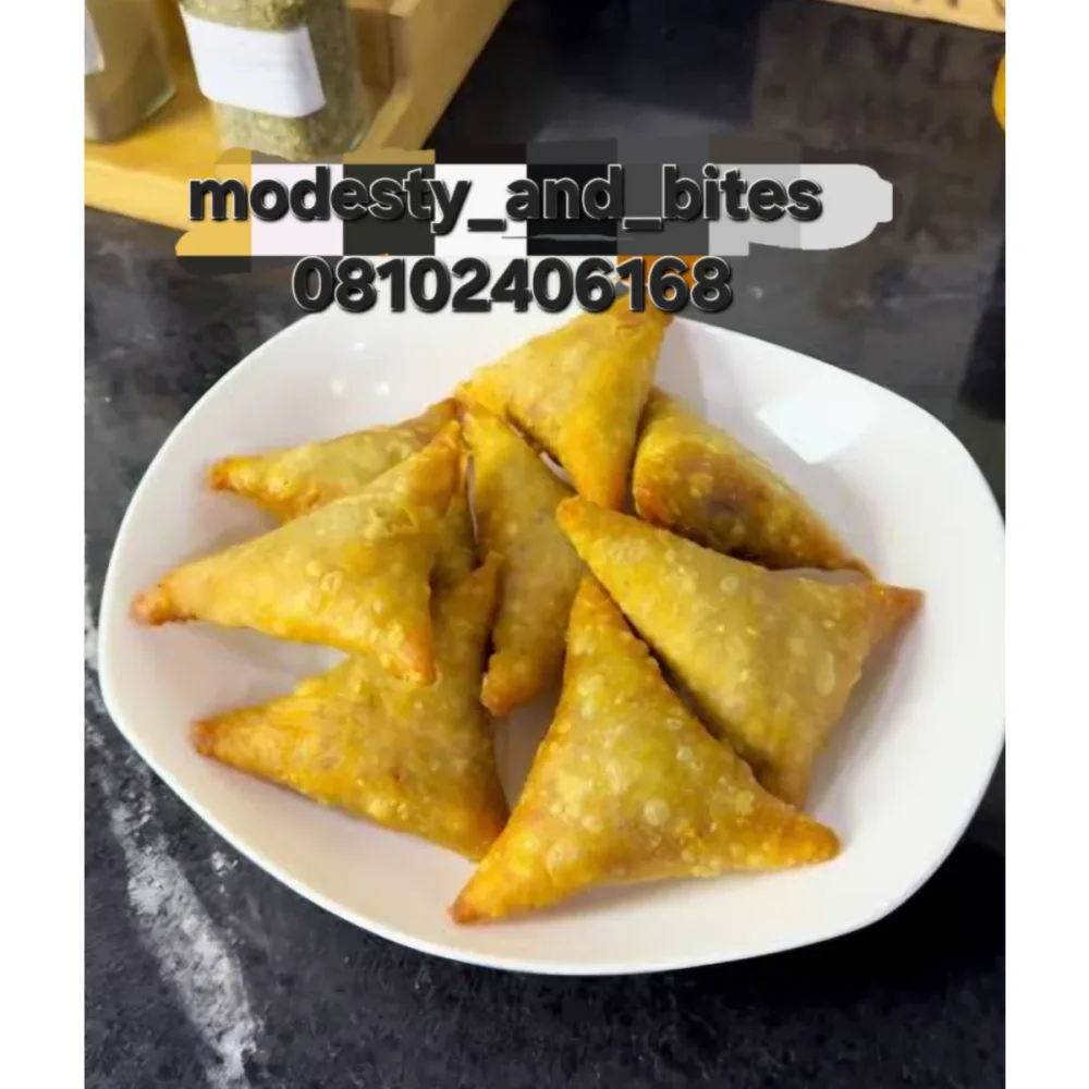Back view of fried samosa